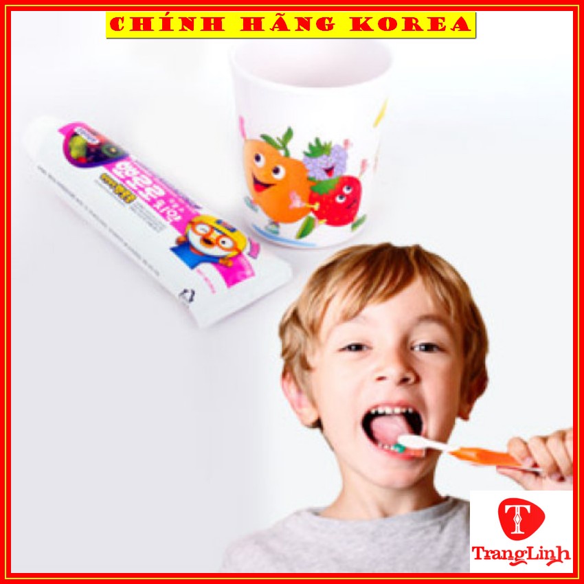 Kem đánh răng trẻ em Pororo, tuýp 90gr - Kem đánh răng cho bé - Chống sâu răng, giúp răng chắc khỏe - tranglinhkorea