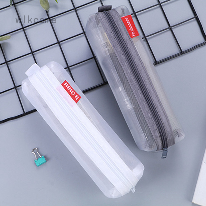 Bóp đựng bút viết dạng lưới ba chiều trong suốt đơn giản xinh xắn