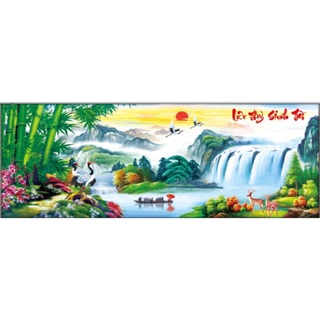 Tranh thêu chữ thập 5D Lưu Thuỷ Sinh Tài 8359