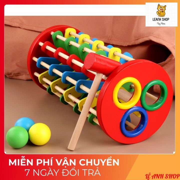(Giá rẻ nhất)Đập bóng bậc thang zic zac đồ chơi gỗ thông minh
