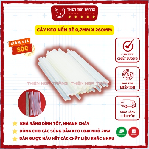 Combo 100 Cây Keo Nến Dùng Cho Súng Bắn Keo Nhỏ (Súng 20w) Loại Tốt 0,7 x 26cm