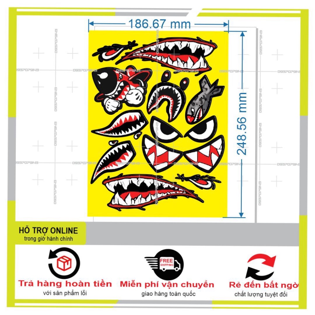 LOGO STICKER RĂNG CÁ MẬP - DUNG DECAL