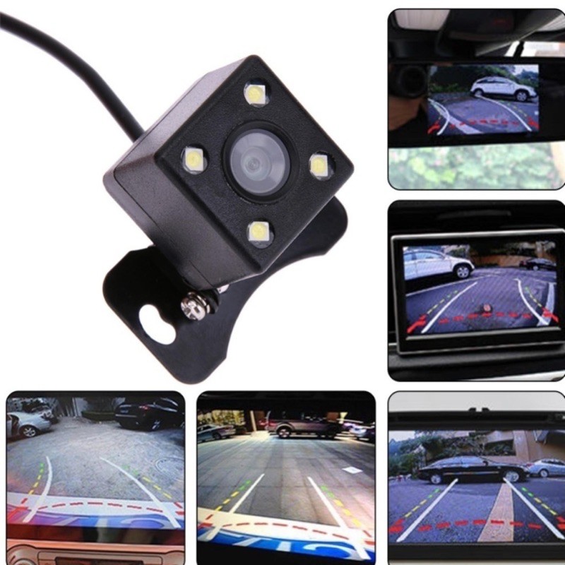 Camera lùi xe camera đỗ xe gắn xe hơi xe ô tô siêu nét full HD 1080p chống ngược sáng mạnh mẽ kèm 4 đèn flash