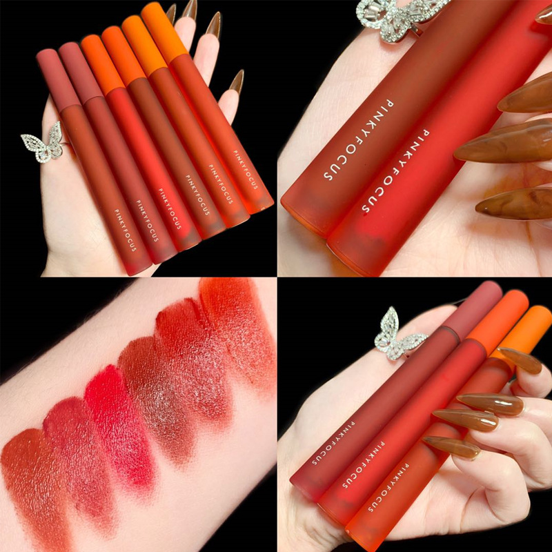 【pinkyfocus】 Lip mud, marmalade air lipstick, high value rotten tomato lipstick, plain white lip gloss, lipstick