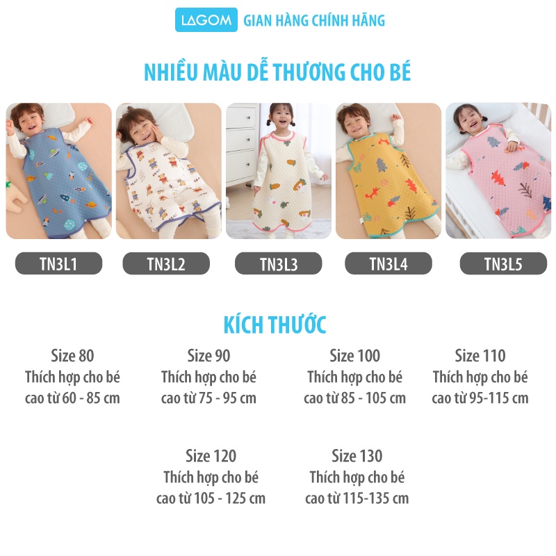 Túi Ngủ Mùa Đông Cho Bé 1-6 Tuổi, Cotton Trần Bông Cao Cấp