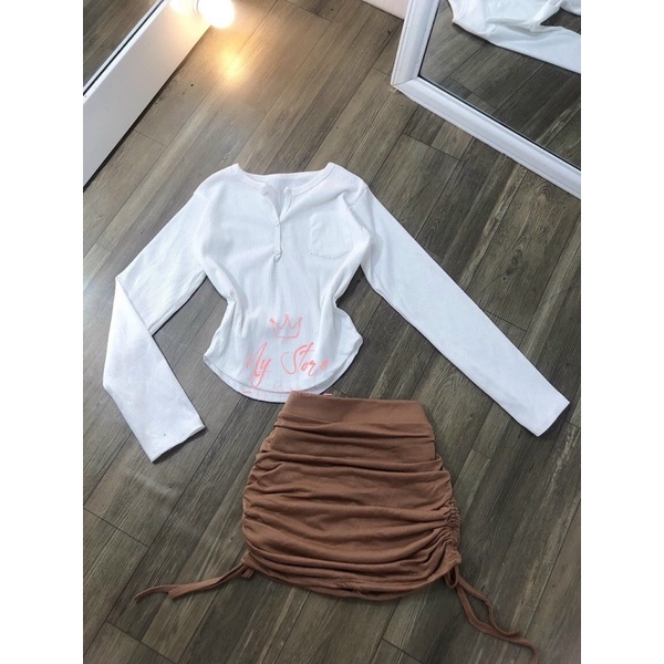 Áo thun body tay dài len tăm 1 túi
