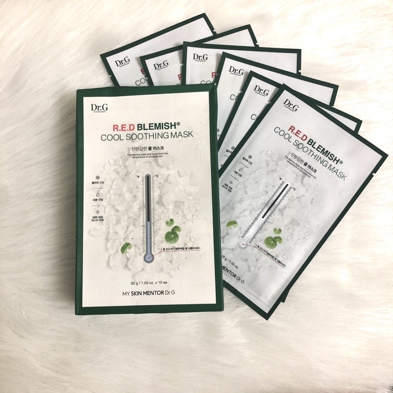 Mặt nạ rau má Dr.G dưỡng ẩm làm dịu da và trắng da RED BLEMISH COOL SOOTHING MASK 30g