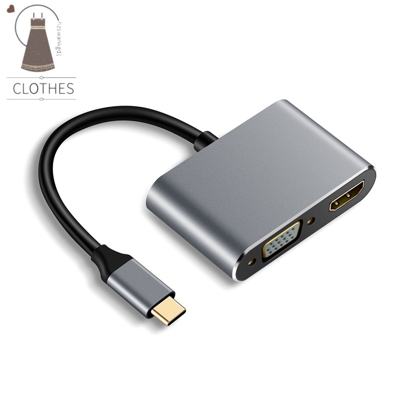Bộ Chuyển Đổi Usb C Sang Hdmi Vga Hub Hỗ Trợ 4k / 2 Màn Hình Hiển Thị Lcd 1080p | BigBuy360 - bigbuy360.vn