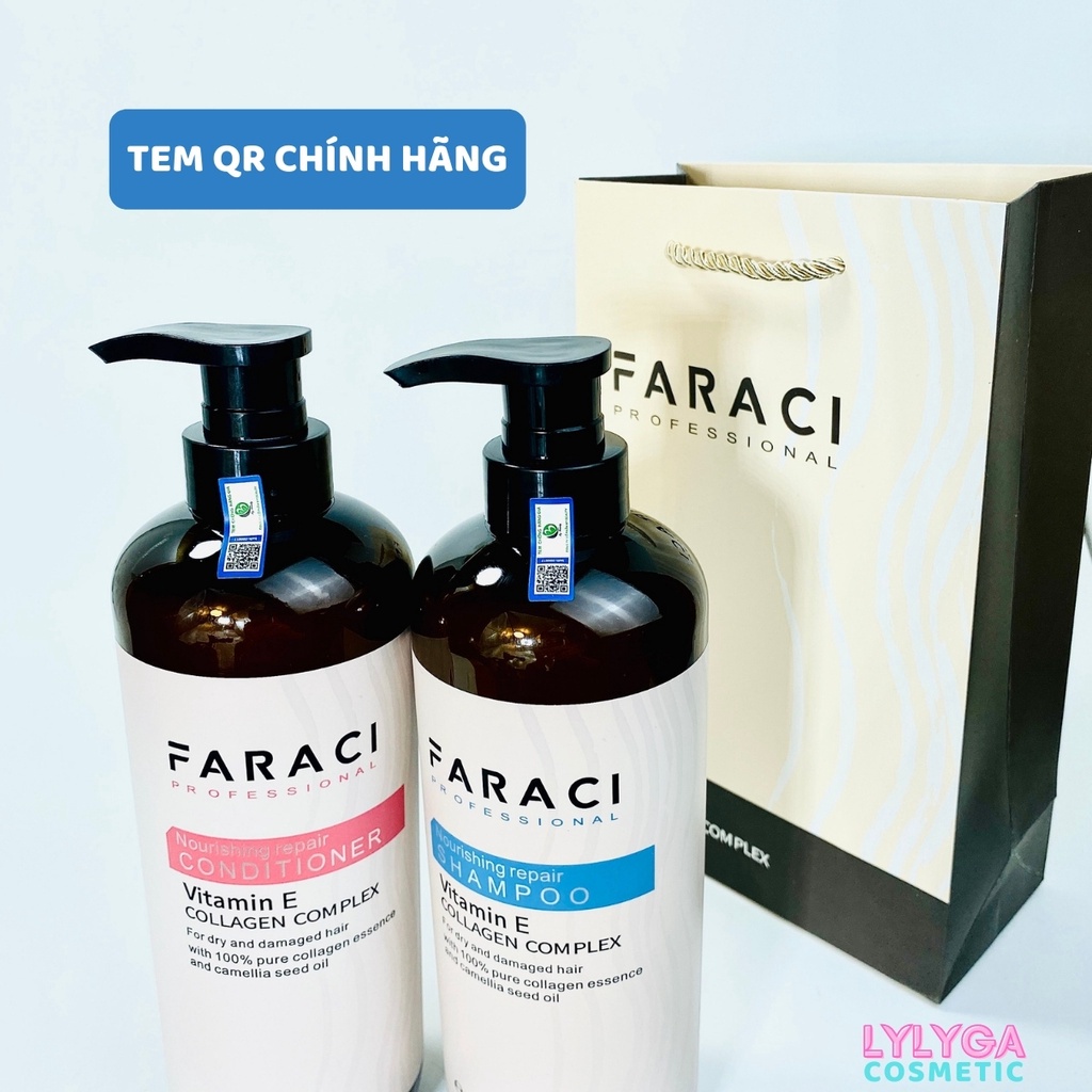Dầu Gội Xả FARACI VITAMIN E 750ml. Phục Hồi,Chống Rụng, Kích Thích Mọc Tóc Siêu Mềm Mượt. Hàng Chính Hãng Cao Cấp
