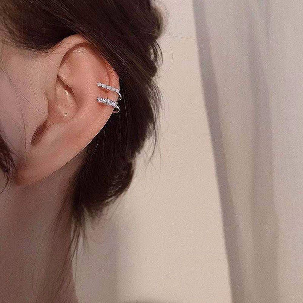 Set 2 Khuyên Kẹp Vành Tai Chất Liệu Hợp Kim Phong Cách Hàn Quốc Thời Trang