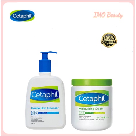 Cetaphil Gentle Moisturizing Cleanser 500ml + Kem dưỡng ẩm cho da mặt và cơ thể 550g