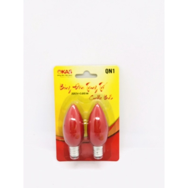 Vỉ 2 quả bóng đèn led trang trí, bóng quả nhót Okas sopoka