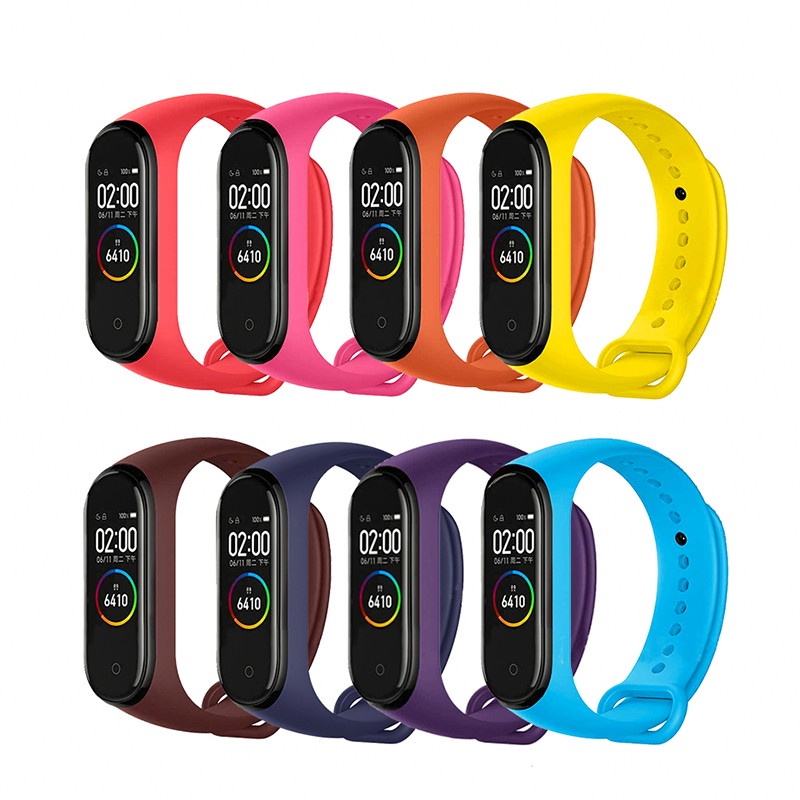 Dây Đeo Thay Thế Bằng Silicone Mềm Cho Xiaomi Mi band 7 6 5 4 3 Mi band 5 4 3