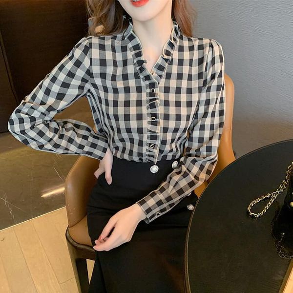 GT4242 Áo chiffon nữ dài tay hàng nhập