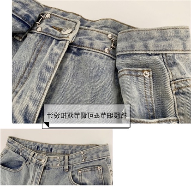 QUẦN BÒ CÀI KHUY EO THON ỐNG RỘNG - hot hit tiktok