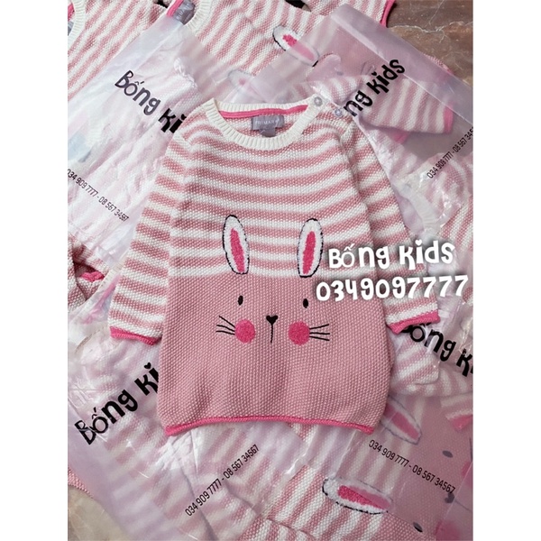 Váy Len Bé Gái Thỏ Kẻ Hồng PR