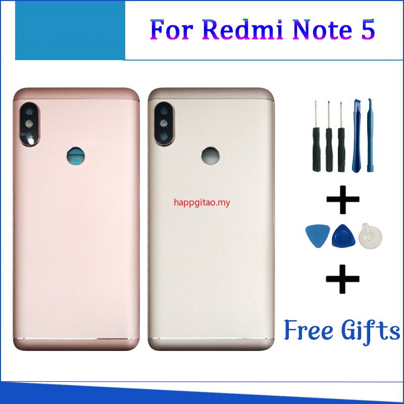 Nắp lưng điện thoại bằng kim loại kèm nút bấm thay thế chuyên dụng cho Xiaomi Redmi Note 5 Pro Note5