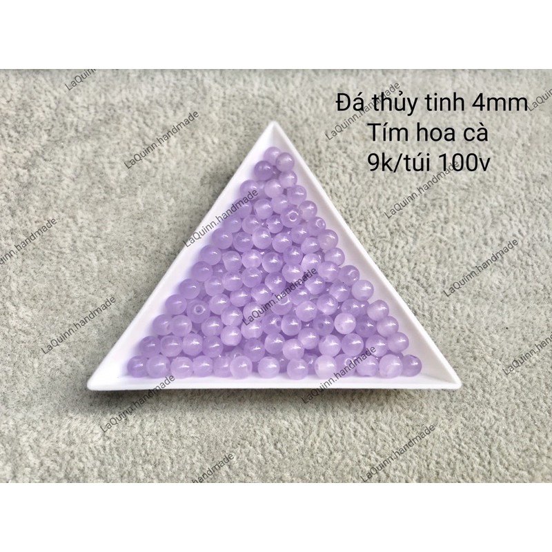 Hạt thuỷ tinh 4mm làm vòng tay - nguyên liệu handmade