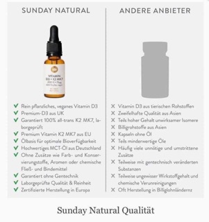 Vitamin D3 K2 MK7 Sunday nutural