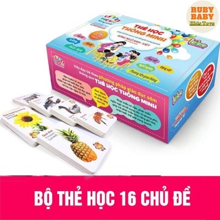 Thẻ học Flash Card song ngữ Anh Việt 416 thẻ - 16 chủ đề học tập thông minh cho bé