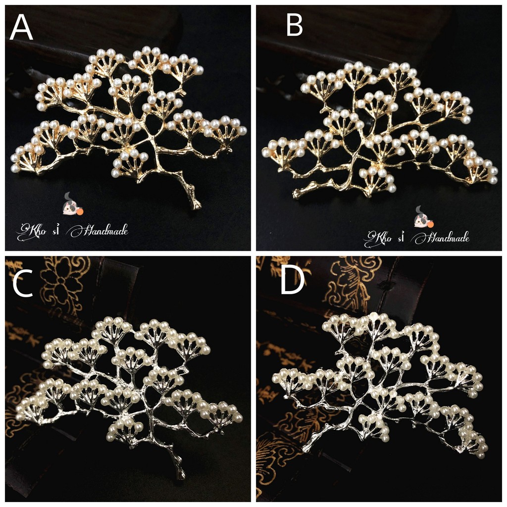Phụ kiện đính túi cành cây thông 4.5*6.4cm