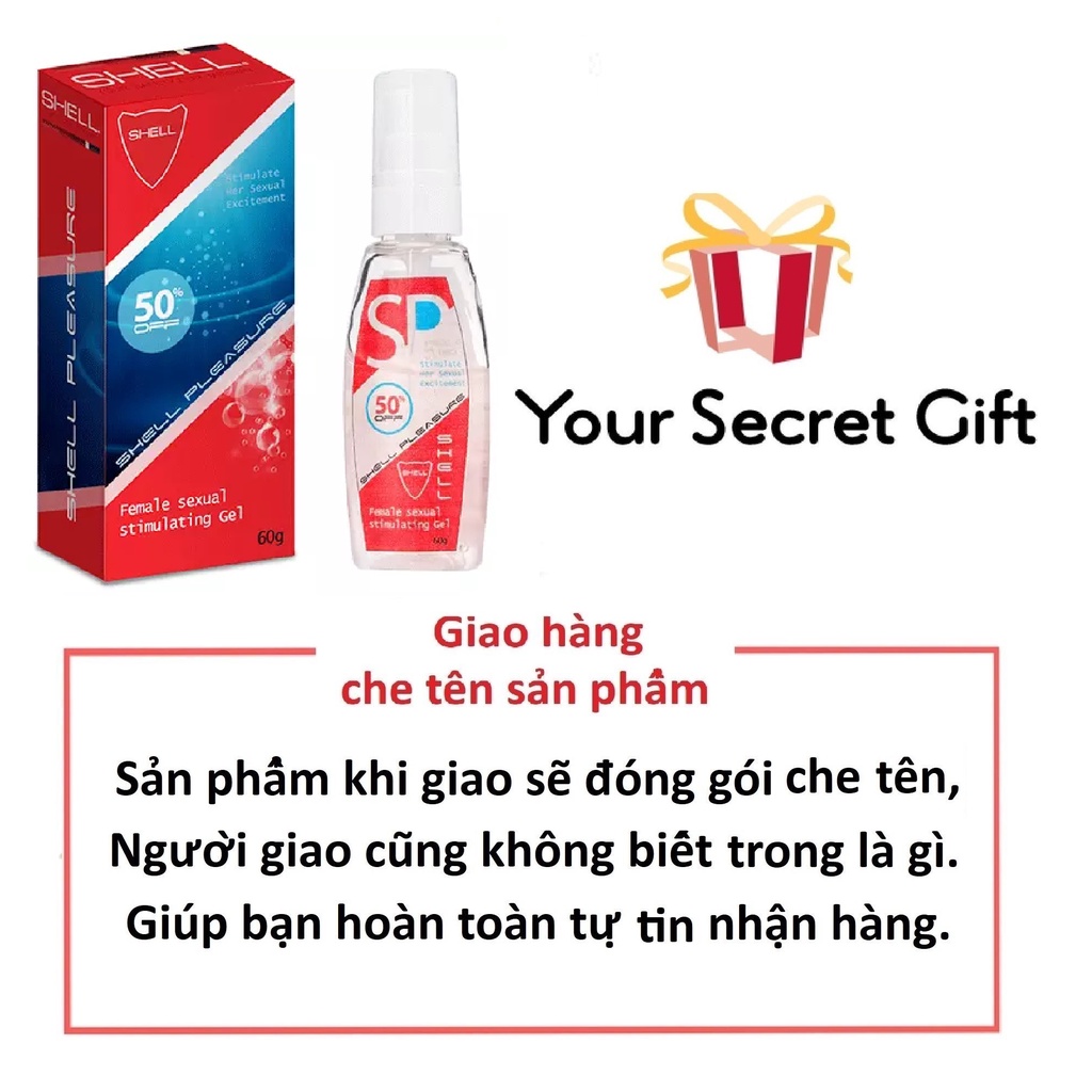 Gel bôi trơn Shell Pleasure 60G, gel bôi trơn tăng khoái cảm kích thích cho nữ - Exper