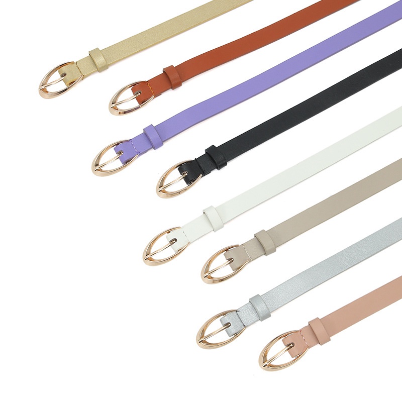 Thắt Lưng Da Khóa Kim Loại Hình Oval Thời Trang Cho Nữ