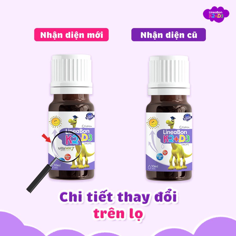 LineaBon Vitamin K2 D3 bổ sung K2 và D3 giúp tăng hấp thu canxi - Trẻ cao lớn khỏe mạnh 09/2025