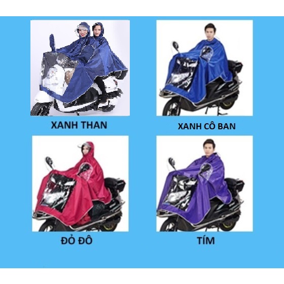 Áo mưa choàng cánh rơi có kính che mặt, bao gương- áo đi mưa  phản quang