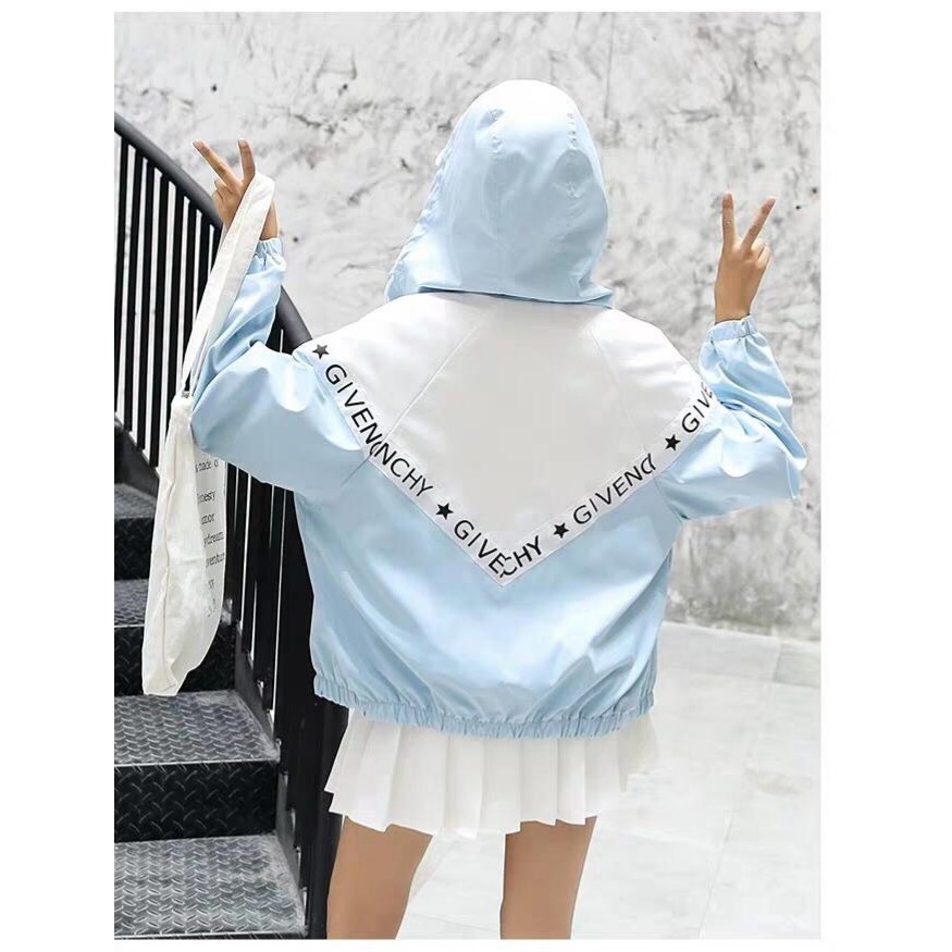 Áo khoác nữ Áo khoát nữ gió dù 2 lớp chống nắng xanh nước biển siêu hot trends 2021
