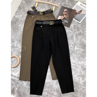 Quần baggy vải kèm đai 2 màu chất đẹp lên phom chuẩn