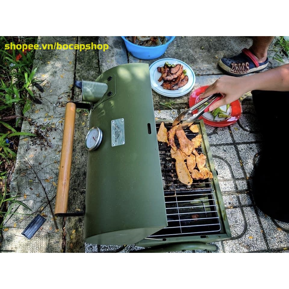 Bếp nướng than cắm trại Oven BBQ lò hun khói