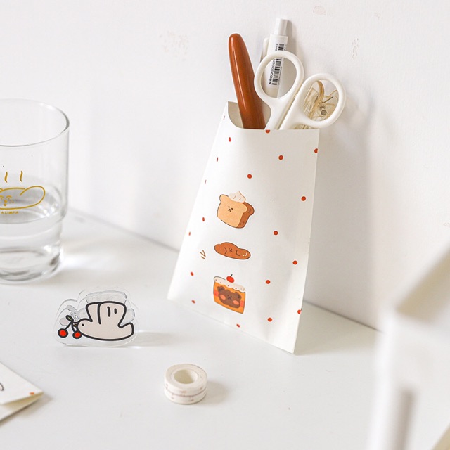 Set 10 túi giấy mini+ 10 miếng dán niêm phong