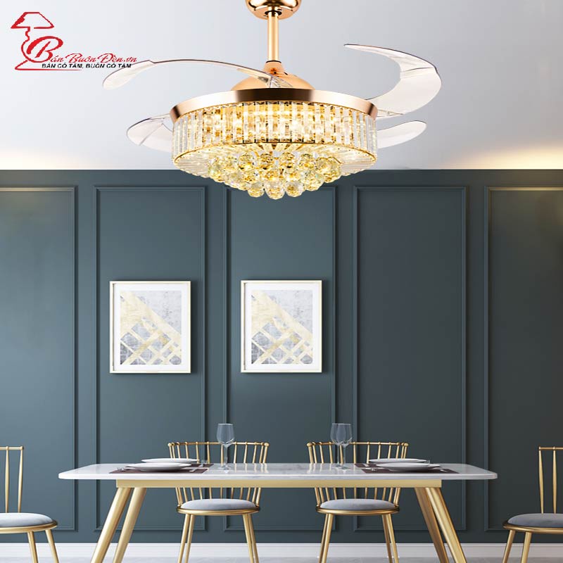Đèn Quạt Trần. Đèn Dấu Cánh Trang Trí Phòng Khách ĐÈN TRANG TRÍ GIÁ BUÔN QT4C6156 + Tặng điều khiển từ xa
