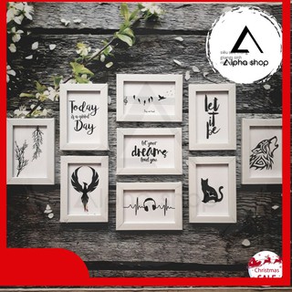 [FREE in ảnh+Đinh] Bộ 9 khung ảnh A6 (10x15) TREO TƯỜNG trang trí nhà giá rẻ (9A6)