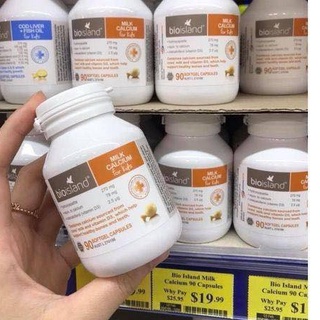 Canxi sữa Canxi Milk Bioisland bổ sung cho bé từ 7 tháng tuổi 90 viên - Úc
