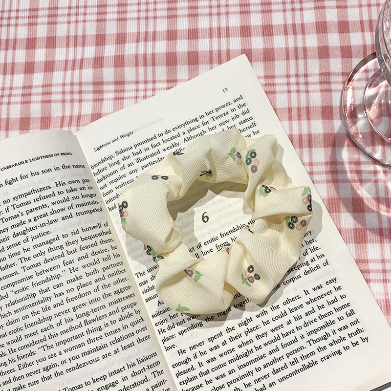 Dây Cột Tóc Co Giãn In Hình Quả Cherry Dễ Thương Cho Nữ