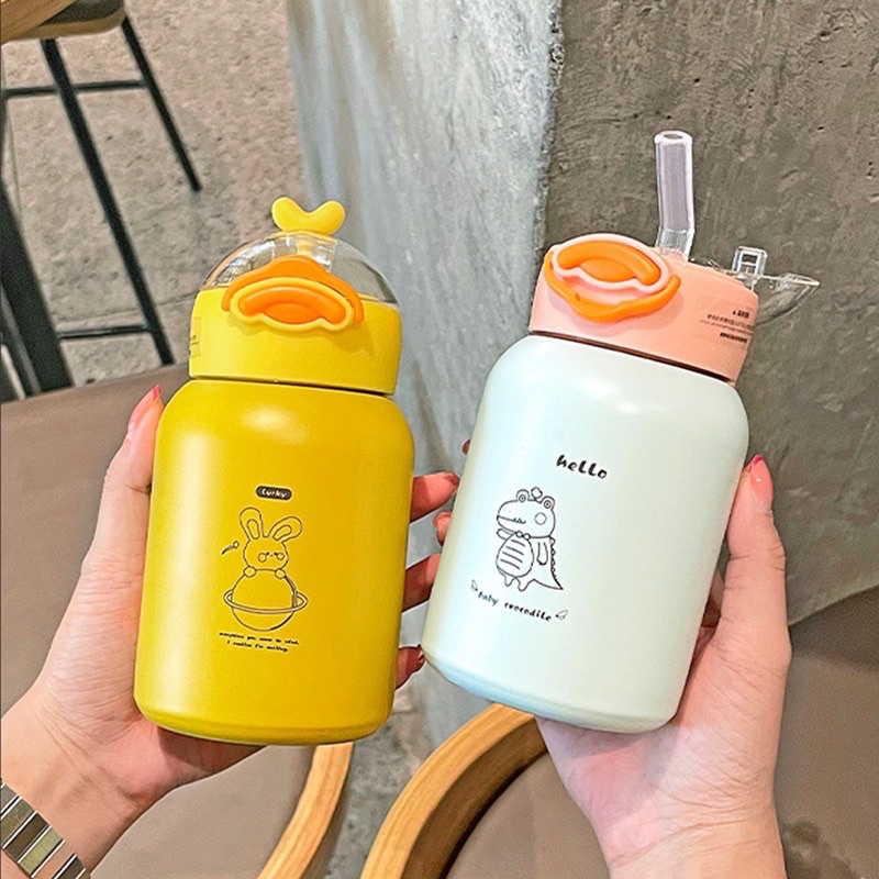 Bình Nước Giữ Nhiệt inox 304 Hình Vịt Con ,Bình đựng nước cho bé