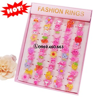 Hộp Nhẫn Đồ chơi Cho bé. Hộp 50 chiếc hình ngộ nghĩnh, đáng yêu