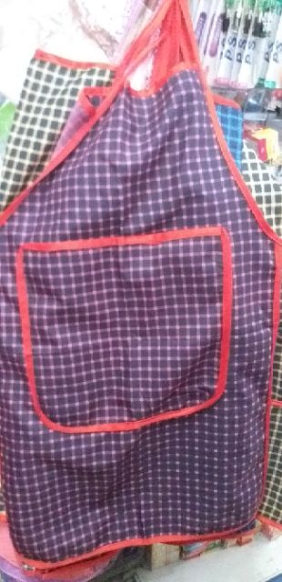 Tạp dề cotton chống thấm 2 lớp kẻ carro