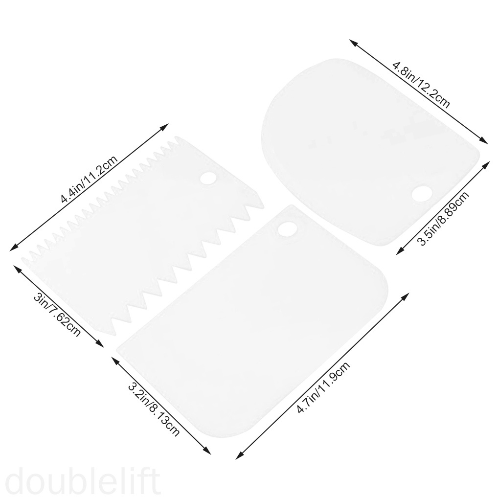 Set 3 Dụng Cụ Chà Láng Bánh Kem Bằng Nhựa Tiện Dụng Diy