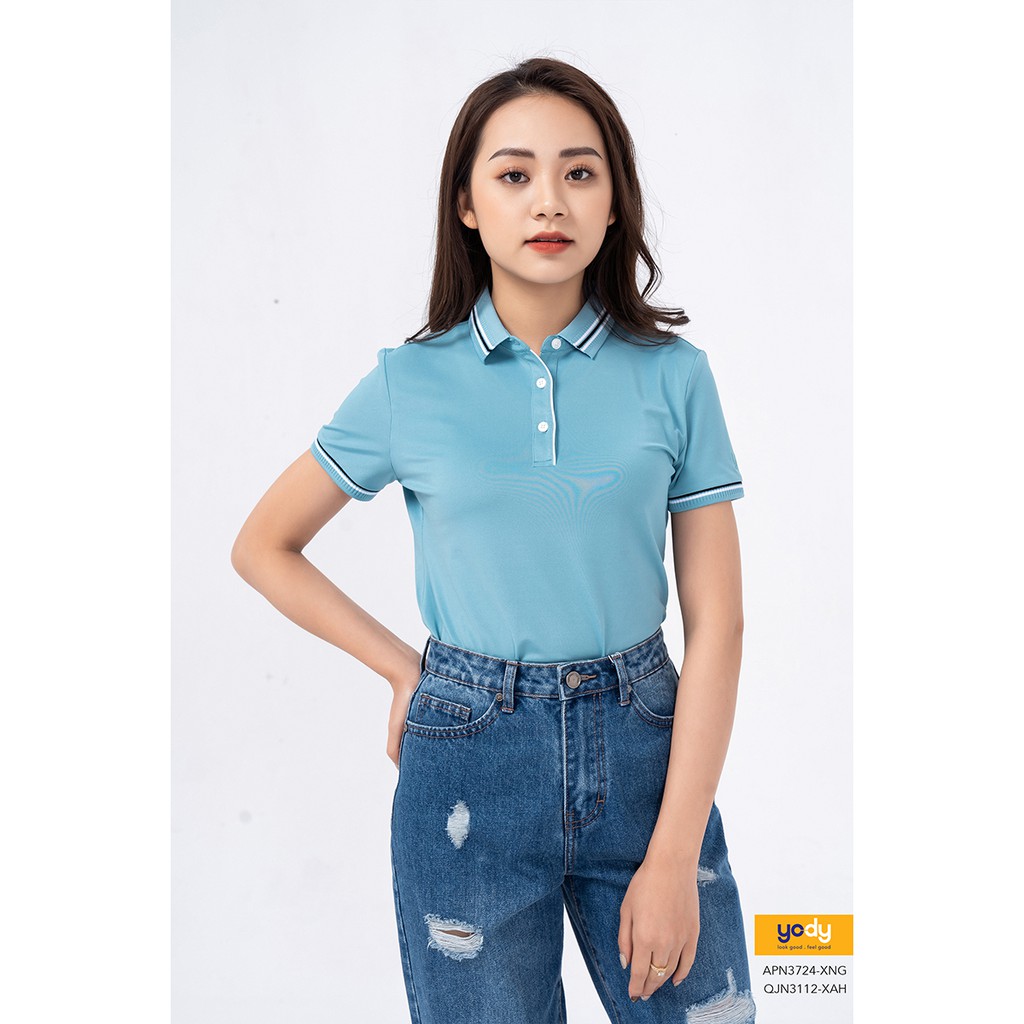 Áo Thun polo nữ YODY chất coolmax mát lạnh, nhanh khô, co giãn thoải mái APN3724 | BigBuy360 - bigbuy360.vn
