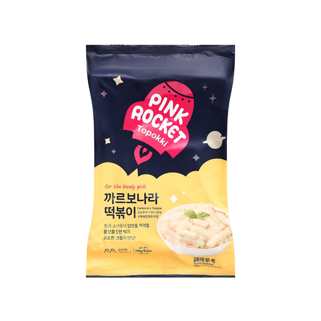 Bánh gạo Pink Rocket Topokki vị phô mai gói 240g