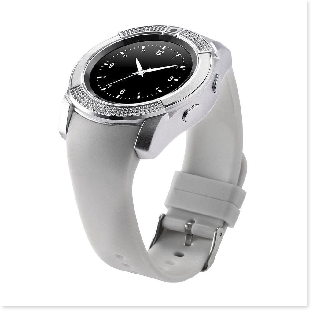 Đồng hồ thông minh Smart Watch Thời trang mặt tròn V8 Trắng