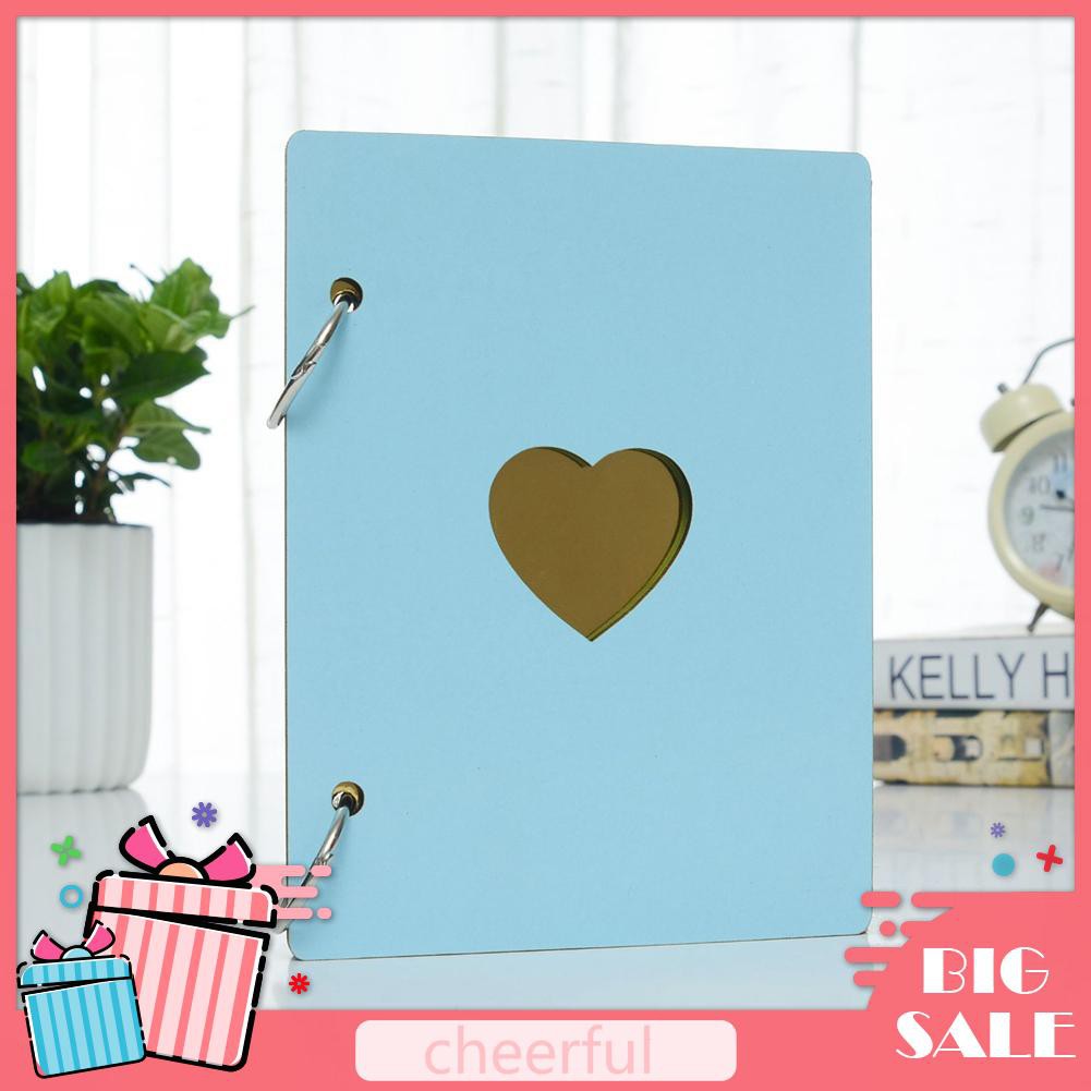 6inch Paste Photo Album Love Heart Wooden Retro Handmade DIY Scrapbook Gift