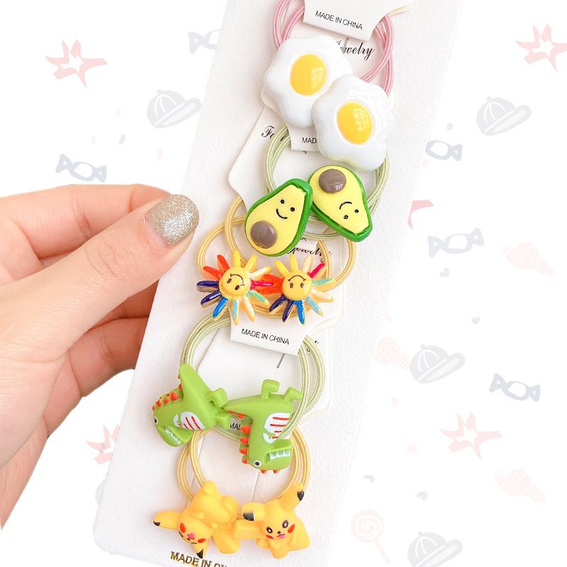 Set 10 Cột Tóc Dễ Thương ❤️ Hình Hoạt Hình Ngộ Nghĩnh, cho bé gái
