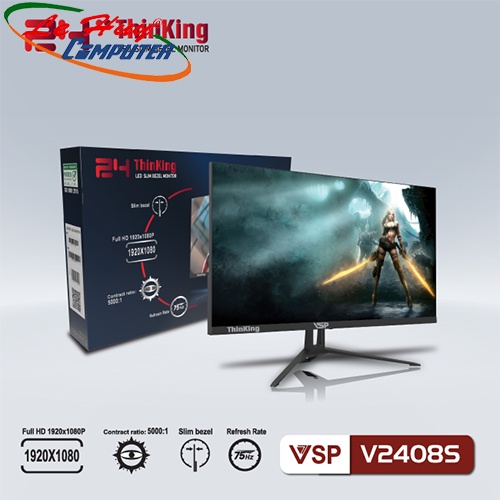 Màn hình máy tính VSP V2408S 24inch FullHD 75Hz VA Đen