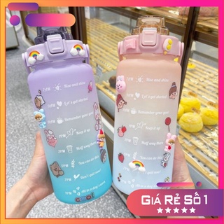 Bình đựng nước Bình nước chia vạch 2 lít nhắc nhở uống nước