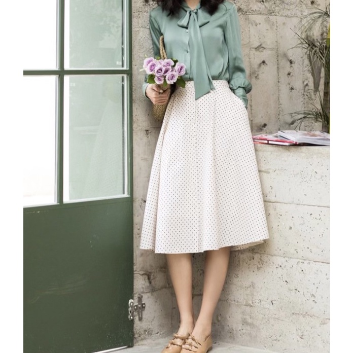 Chân váy G62 chấm bi chất lụa nhuyễn đẹp may màu sắc theo yêu cầu - GEM Fashion