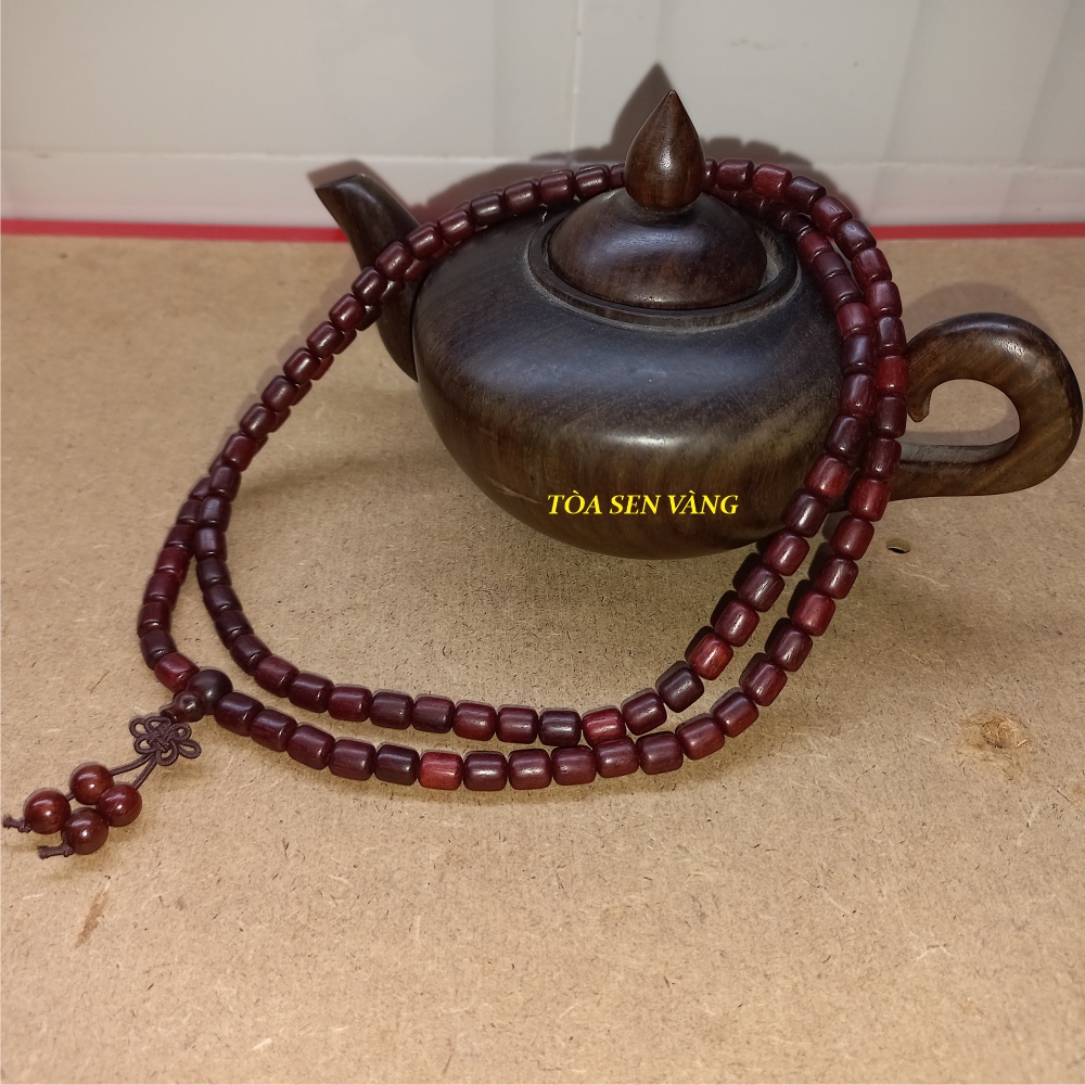 Vòng tay gỗ trắc - Chuỗi gỗ trắc kiểu dáng đốt trúc, quấn đeo cổ tay khoảng 3-4 vòng, size 6mm